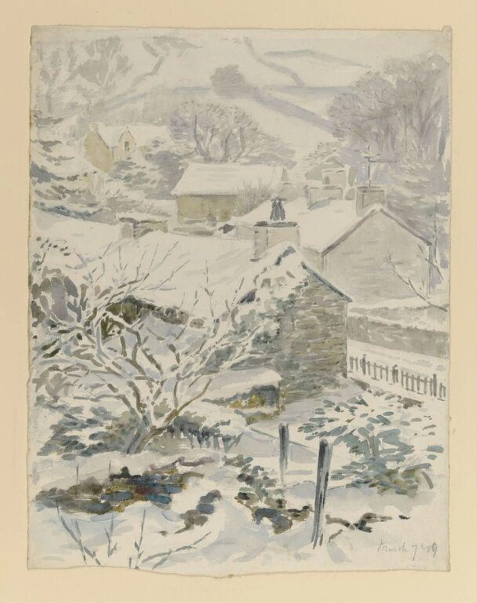 A village in snow