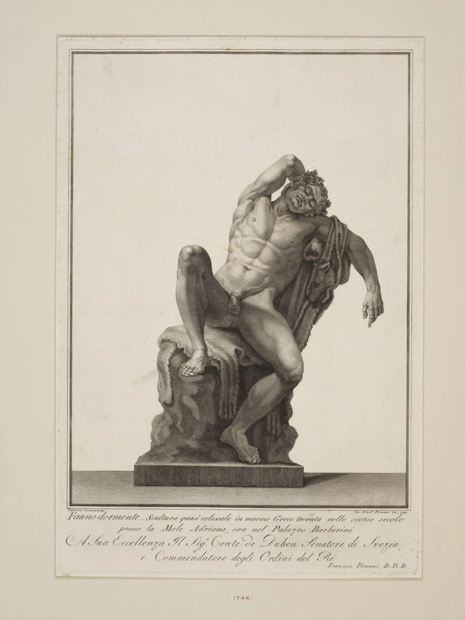 Fauno Dormente, by Francesco Piranesi, 1850