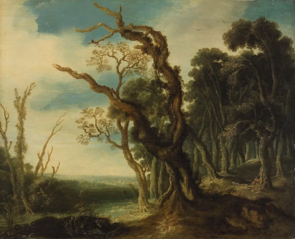 Wooded landscape with a goatherd