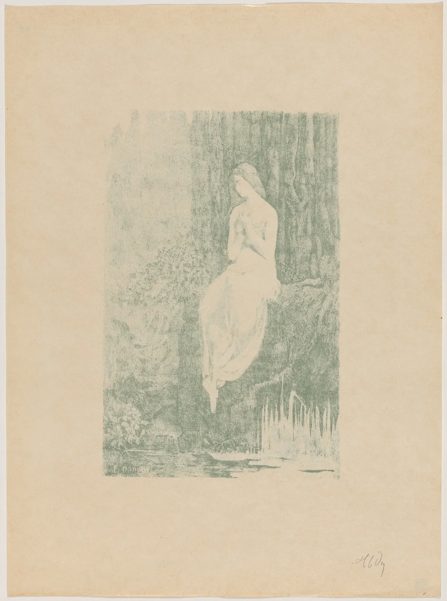 Mélancolie (Melancholy), by Jean Danguy, ink, 1894