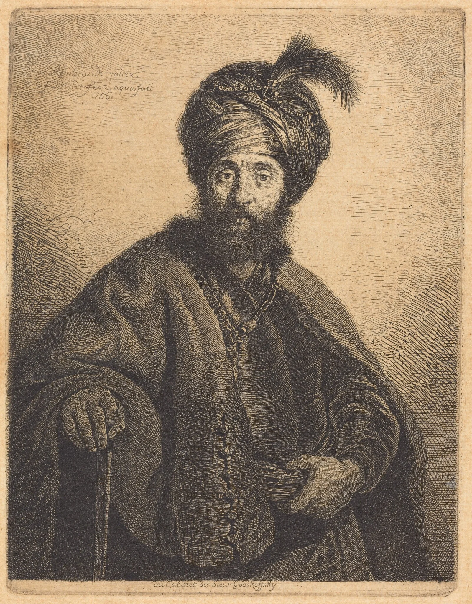 The Persian, by Georg Friedrich Schmidt, ink, 1756