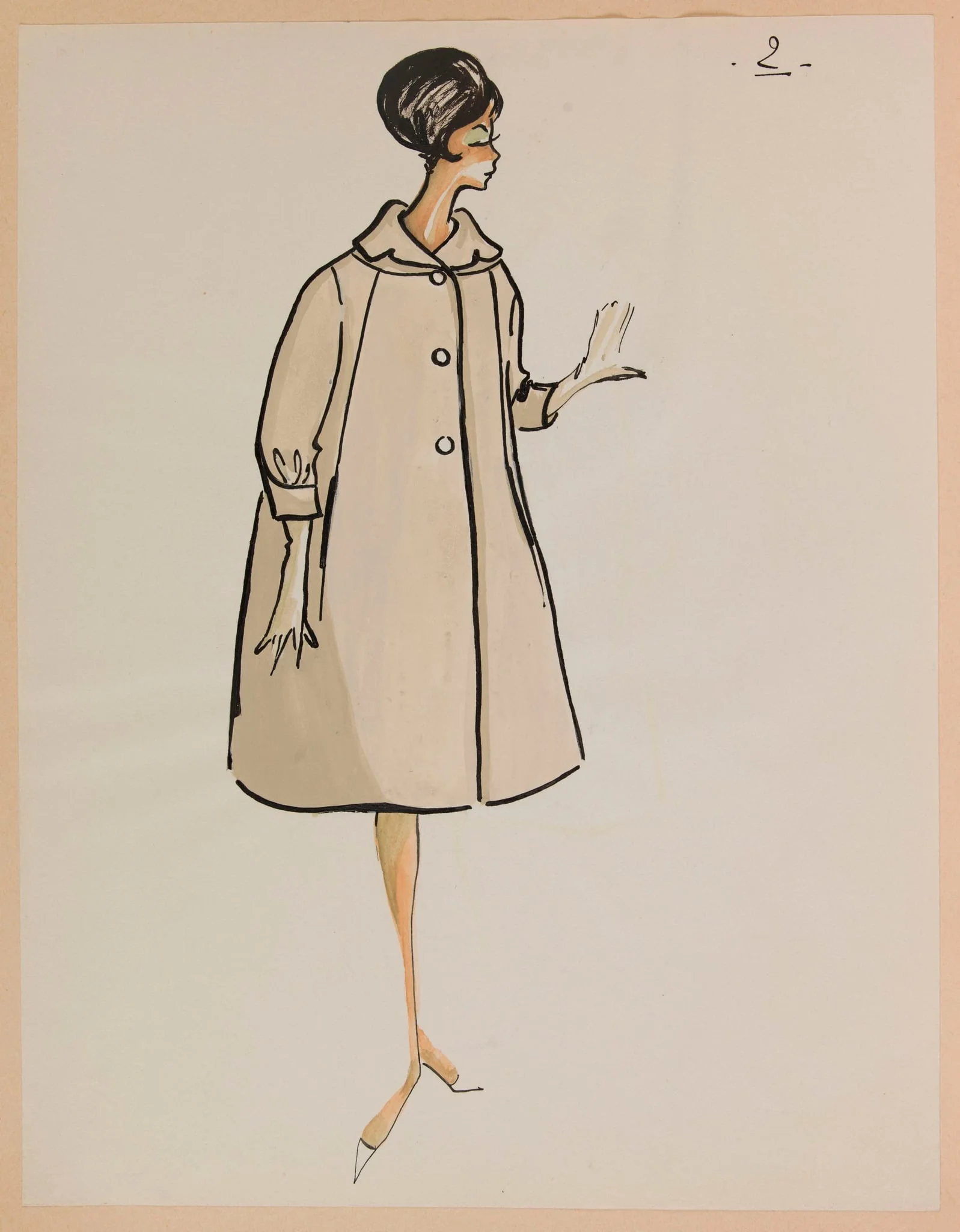 Manteau ample gris clair, by Carven, 1959