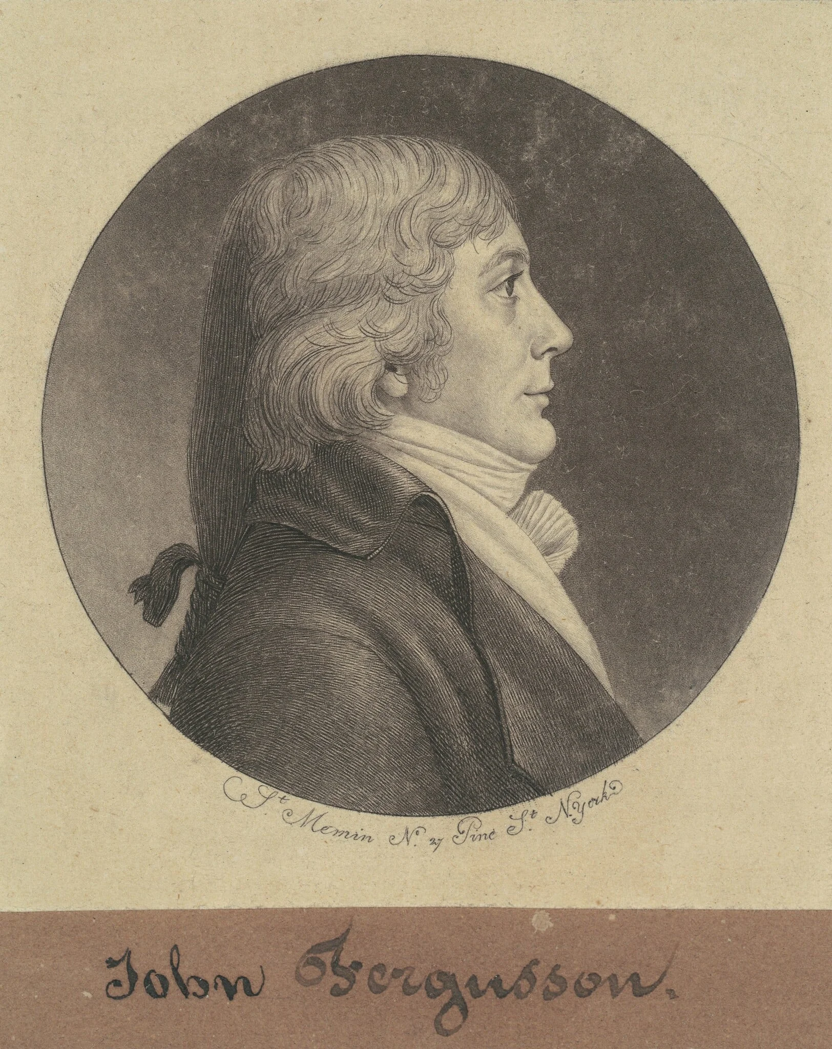 John Ferguson, by Charles Balthazar Julien Févret de Saint-Mémin, ink, 1797