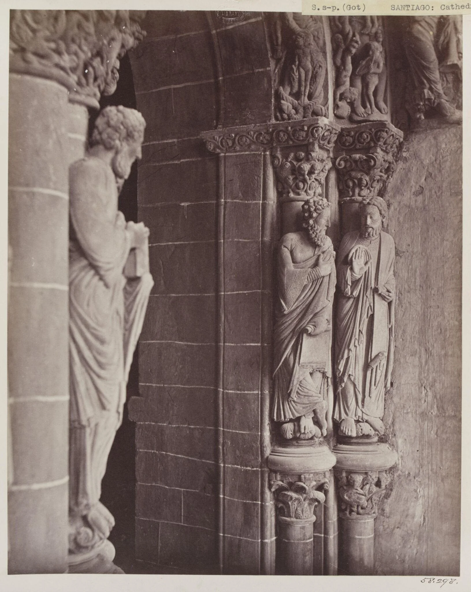 Cathedral, Santiago, Spain, Portico de la Gloria, Sculpture on South wall