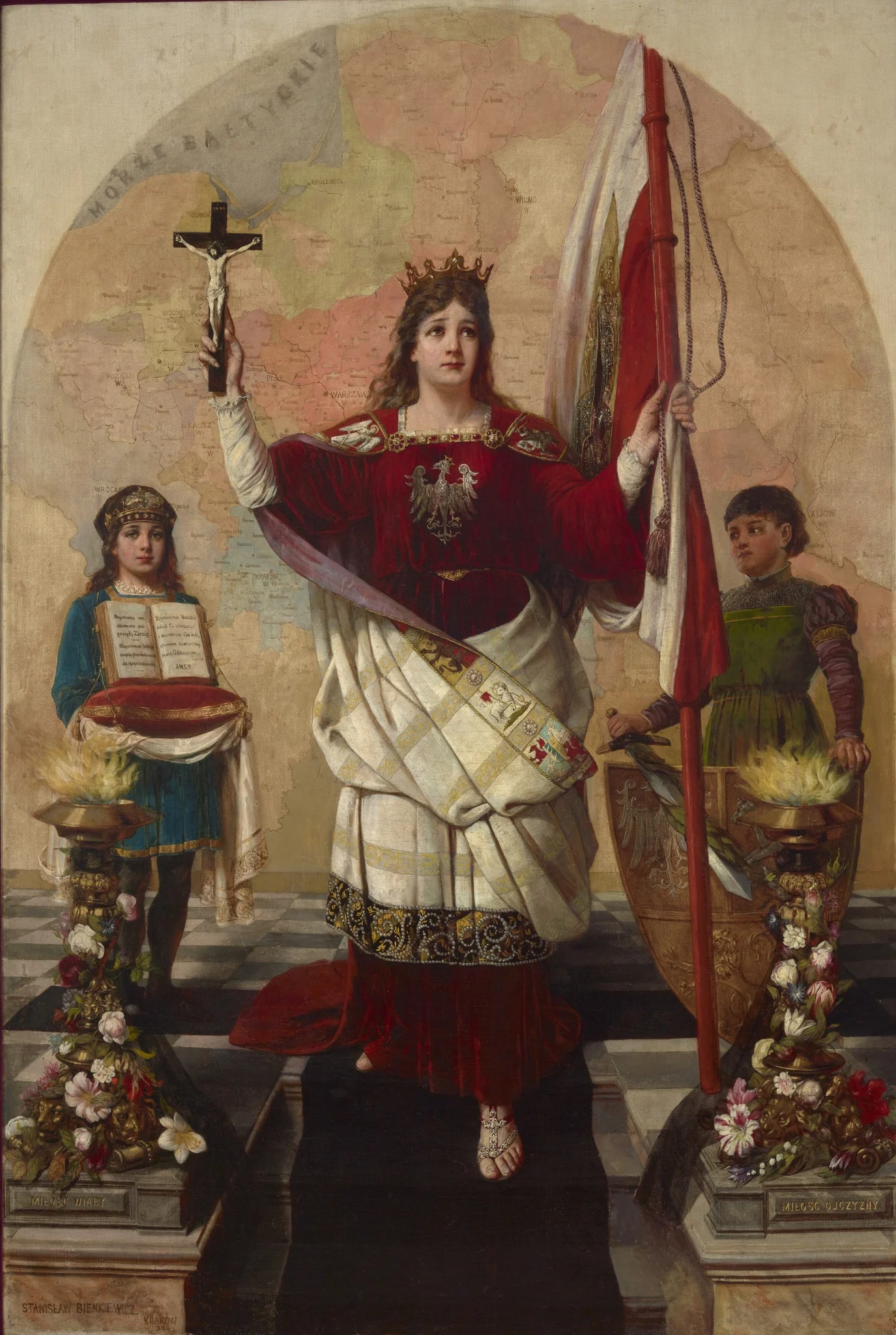 Allegory of Poland, by Stanisław Bieńkiewicz, oil, 1894