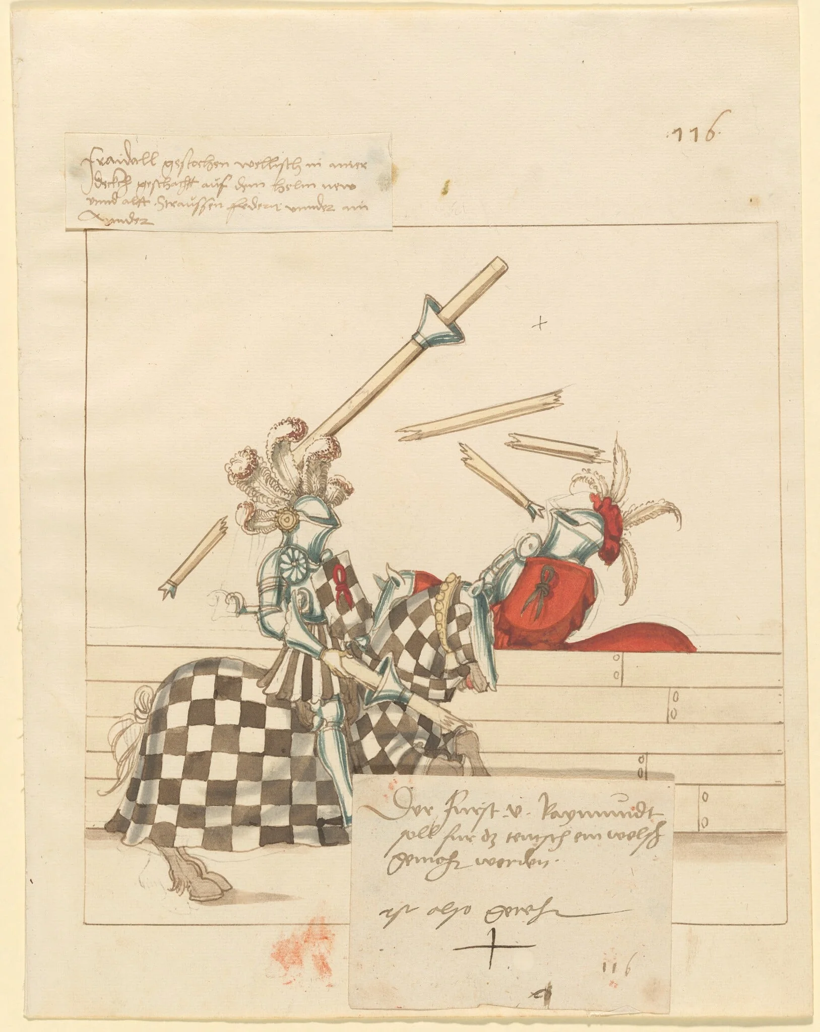 Italian Joust of Peace, by German 16th Century, ink, 1514
