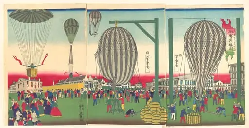 風船昇遥図|Illustration of a Balloon Ascending (Fūsen shōyō no zu)