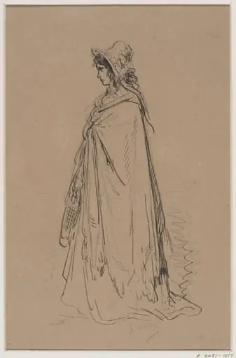 Original sketch of a female figure