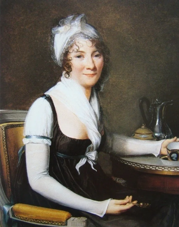 Portrait of a Lady Drinking Coffee, by Constance Marie Charpentier, oil, 1800