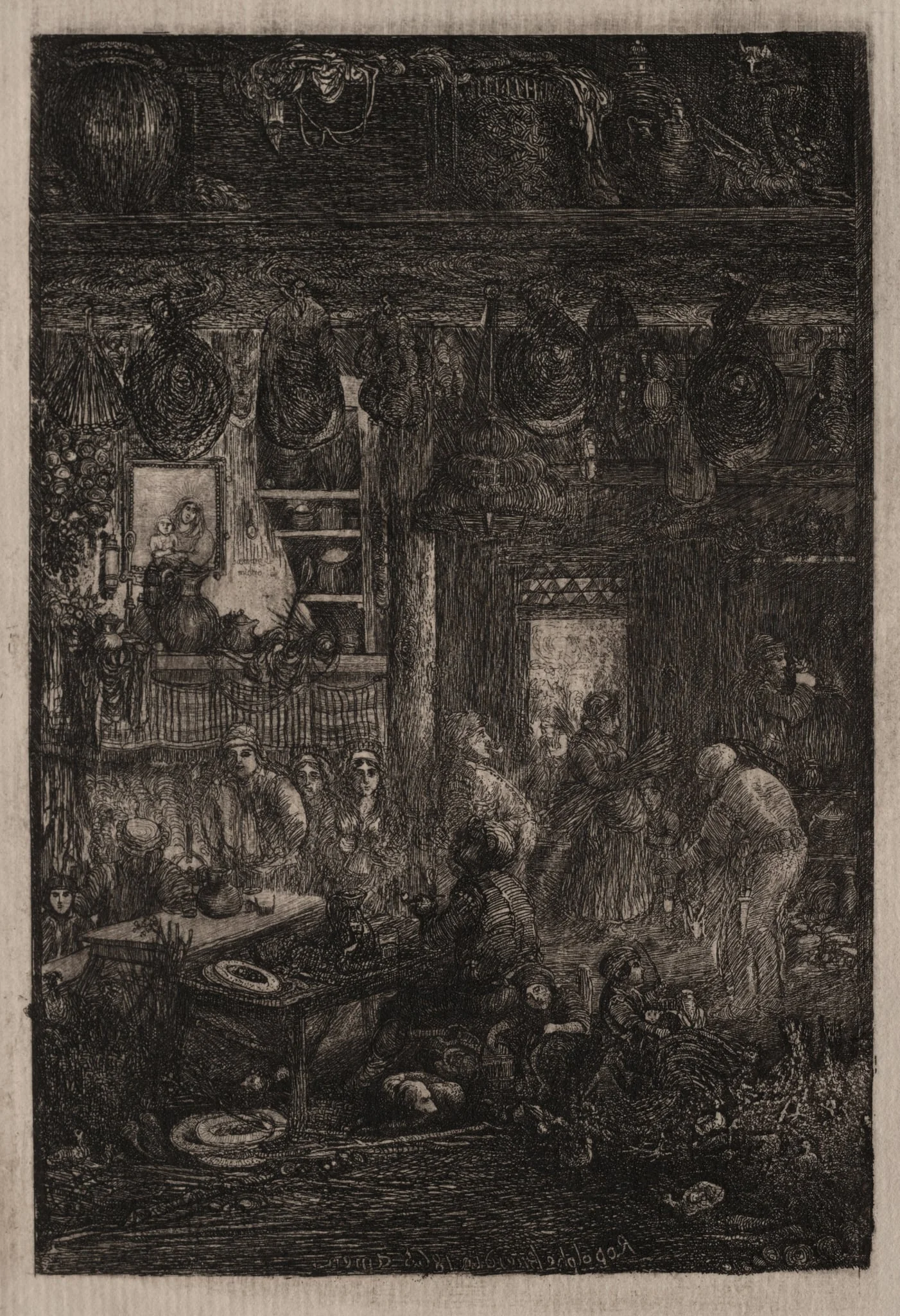 Moldavian Interior, by Rodolphe Bresdin, 1865