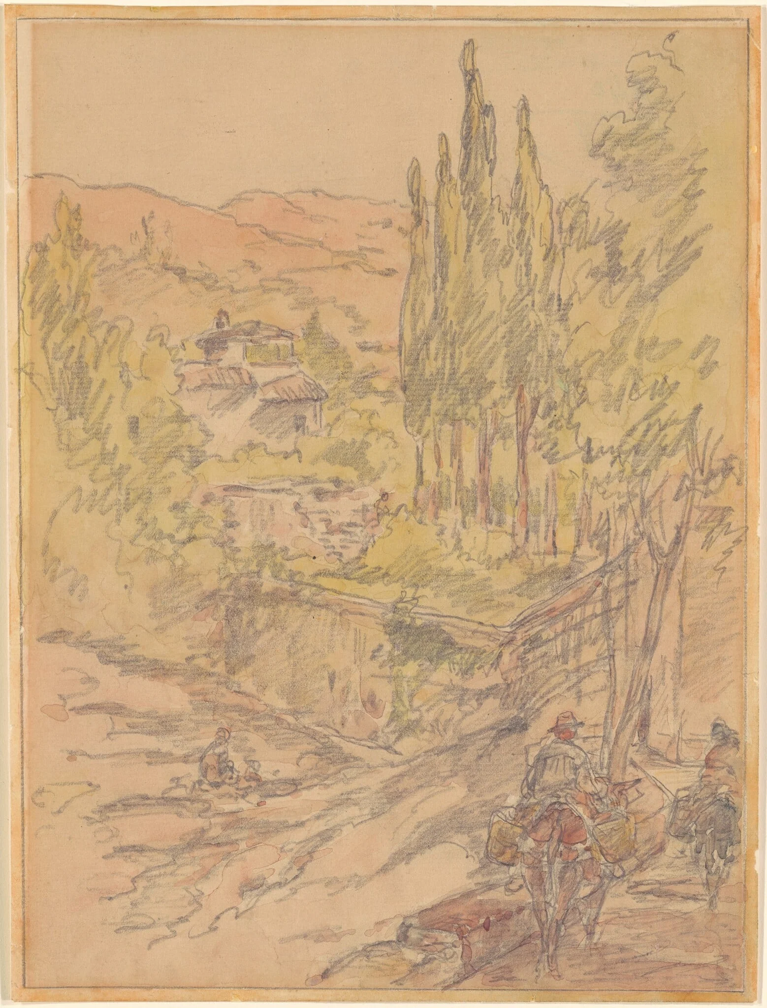 Granada, by Walter Shirlaw, graphite, 1906