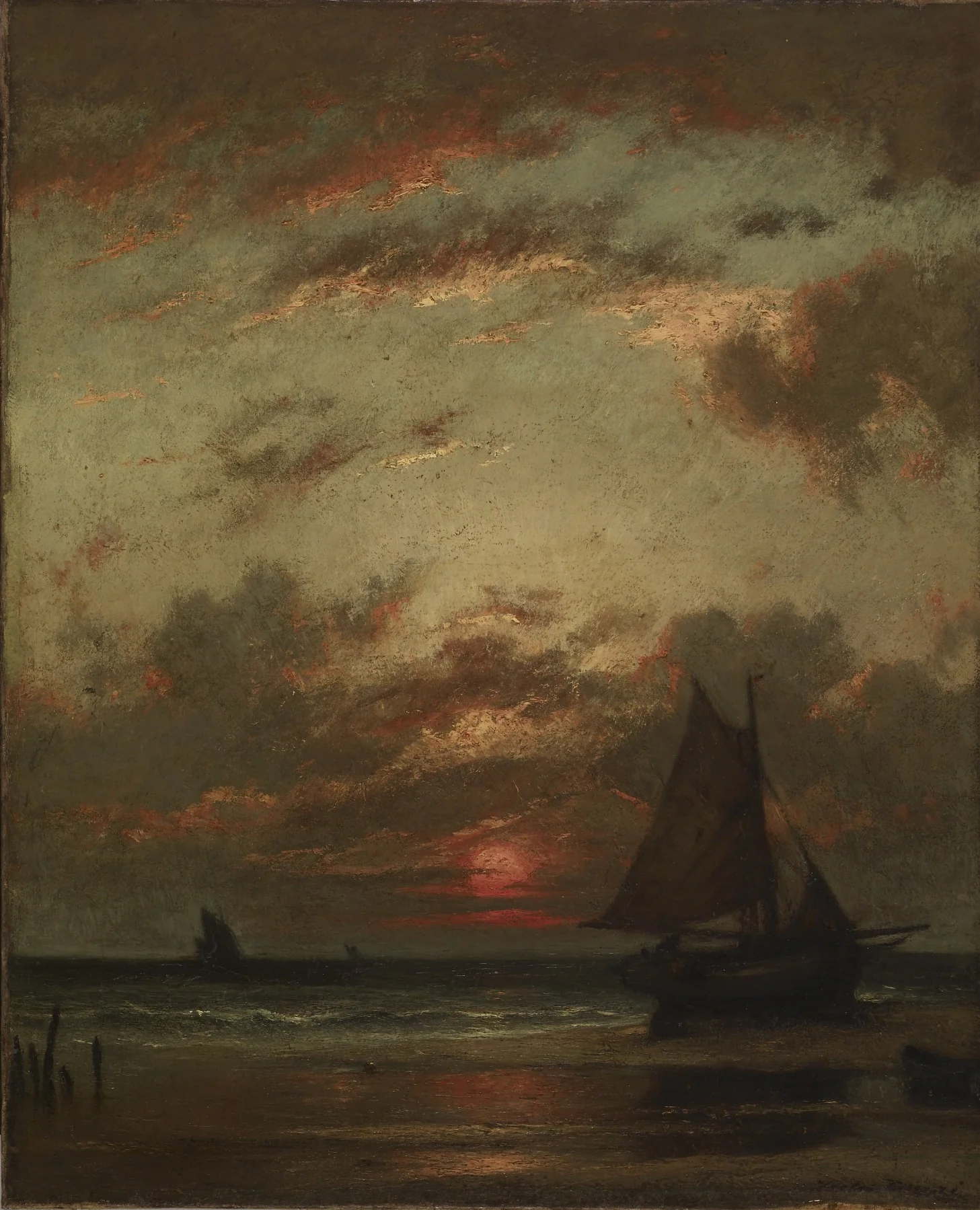 Sunset on the Coast, by Jules Dupré, oil, 1870