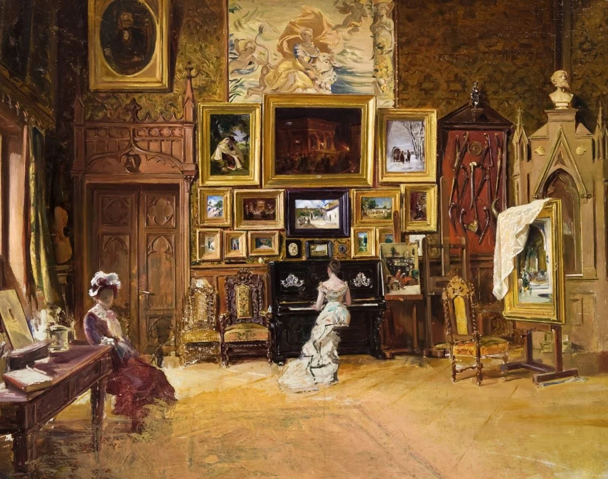 În atelierul artistului, by Theodor Aman, 1850