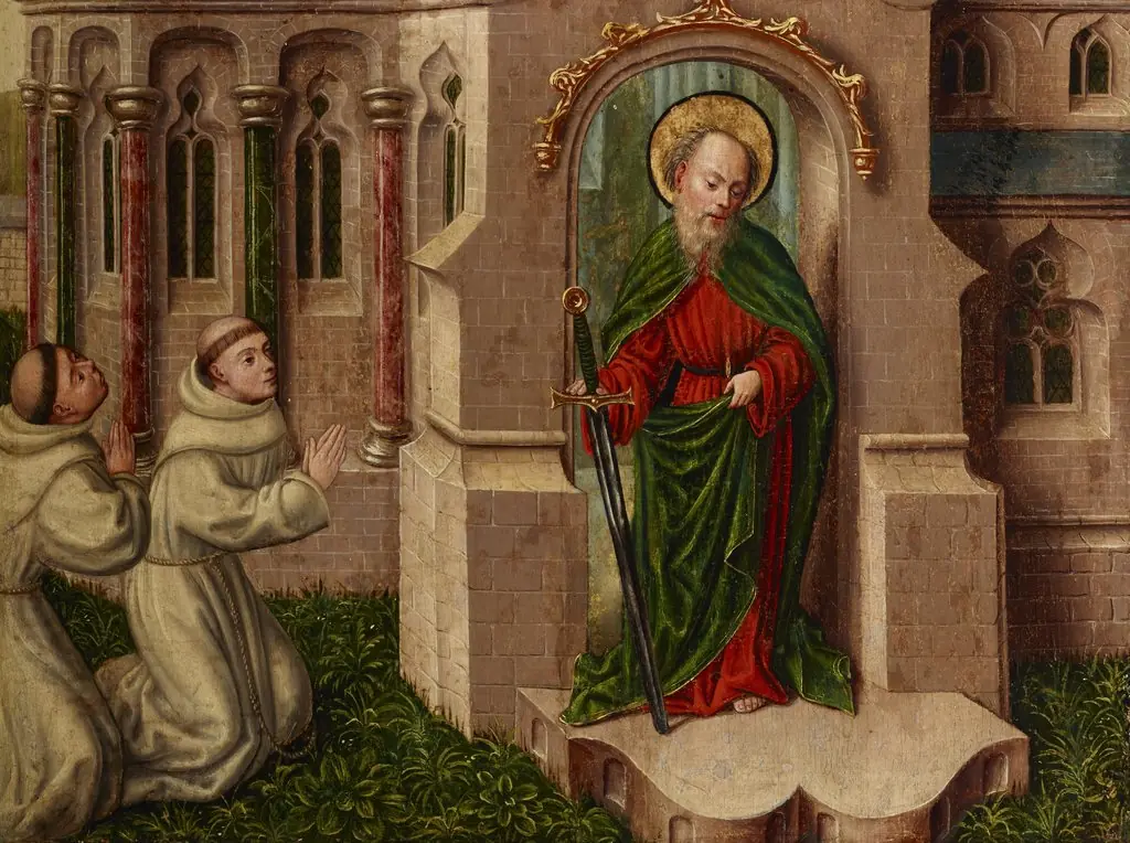 Saint Paul with Monks in Front of the Church of San Paolo fuori le Mura in Rome