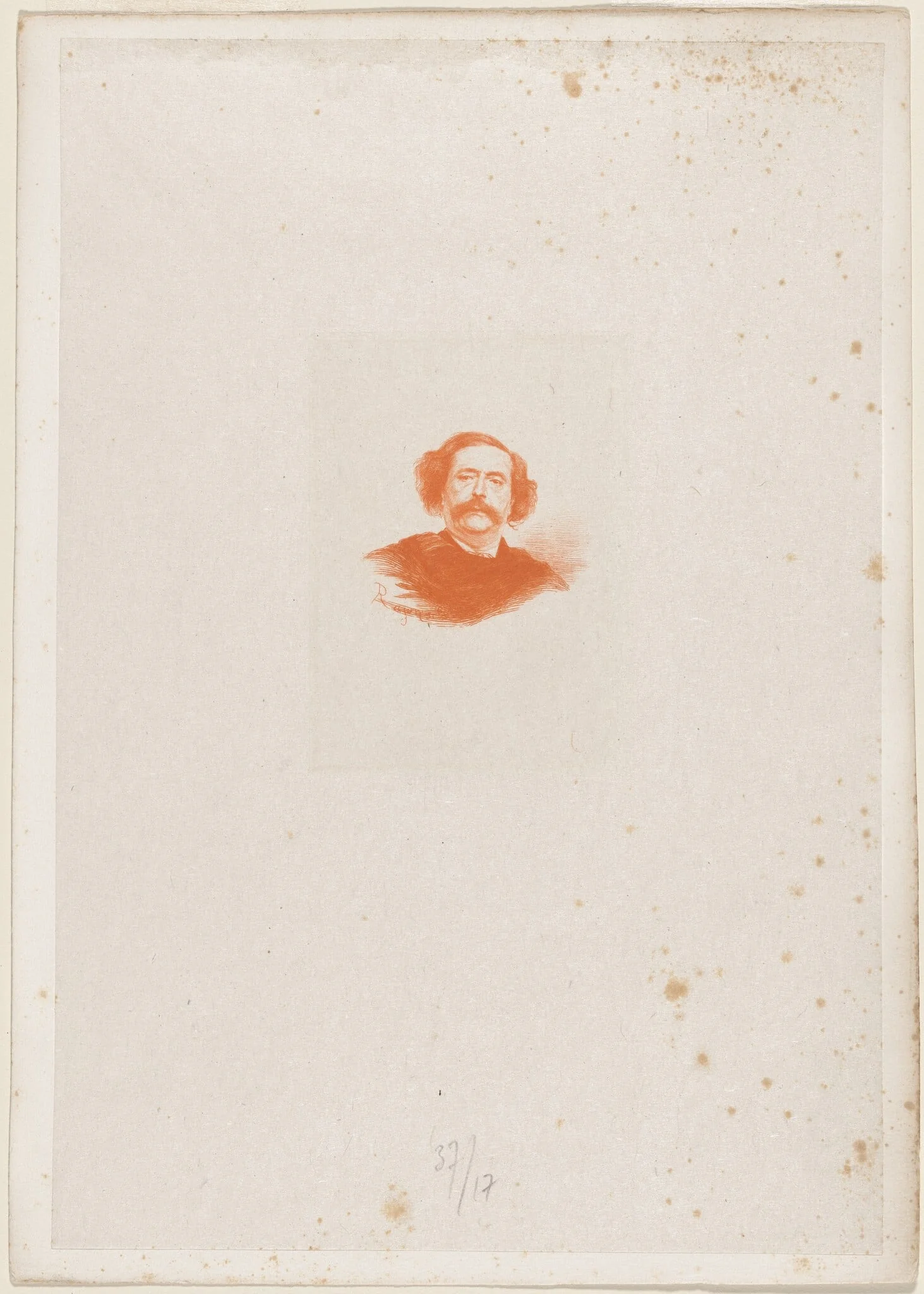 J.Barbey d'Aurevilly, by Paul Adolphe Rajon, ink, 1879