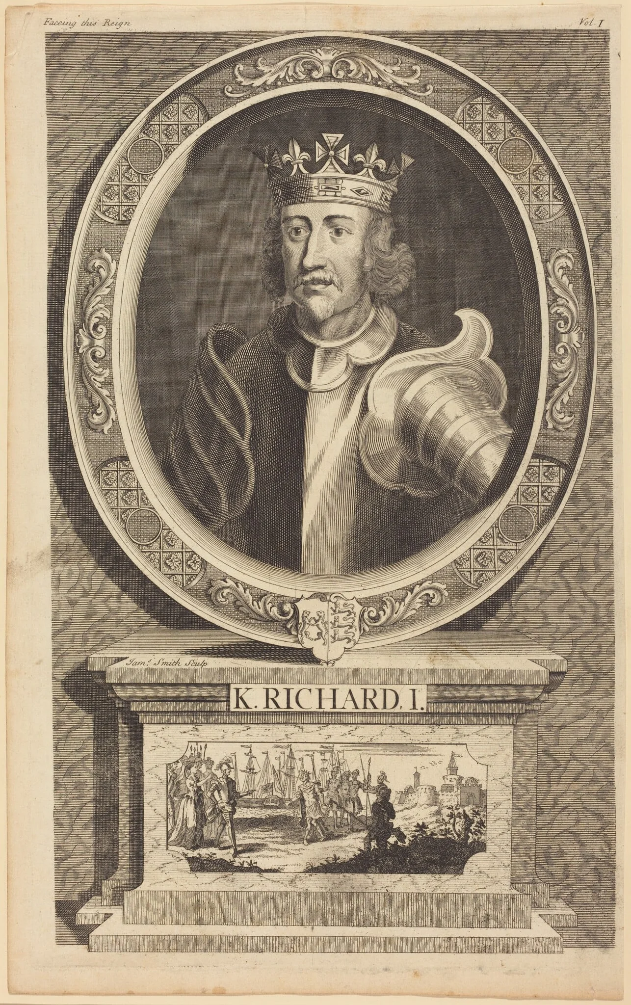 King Richard I, by James Smith, ink, 1733