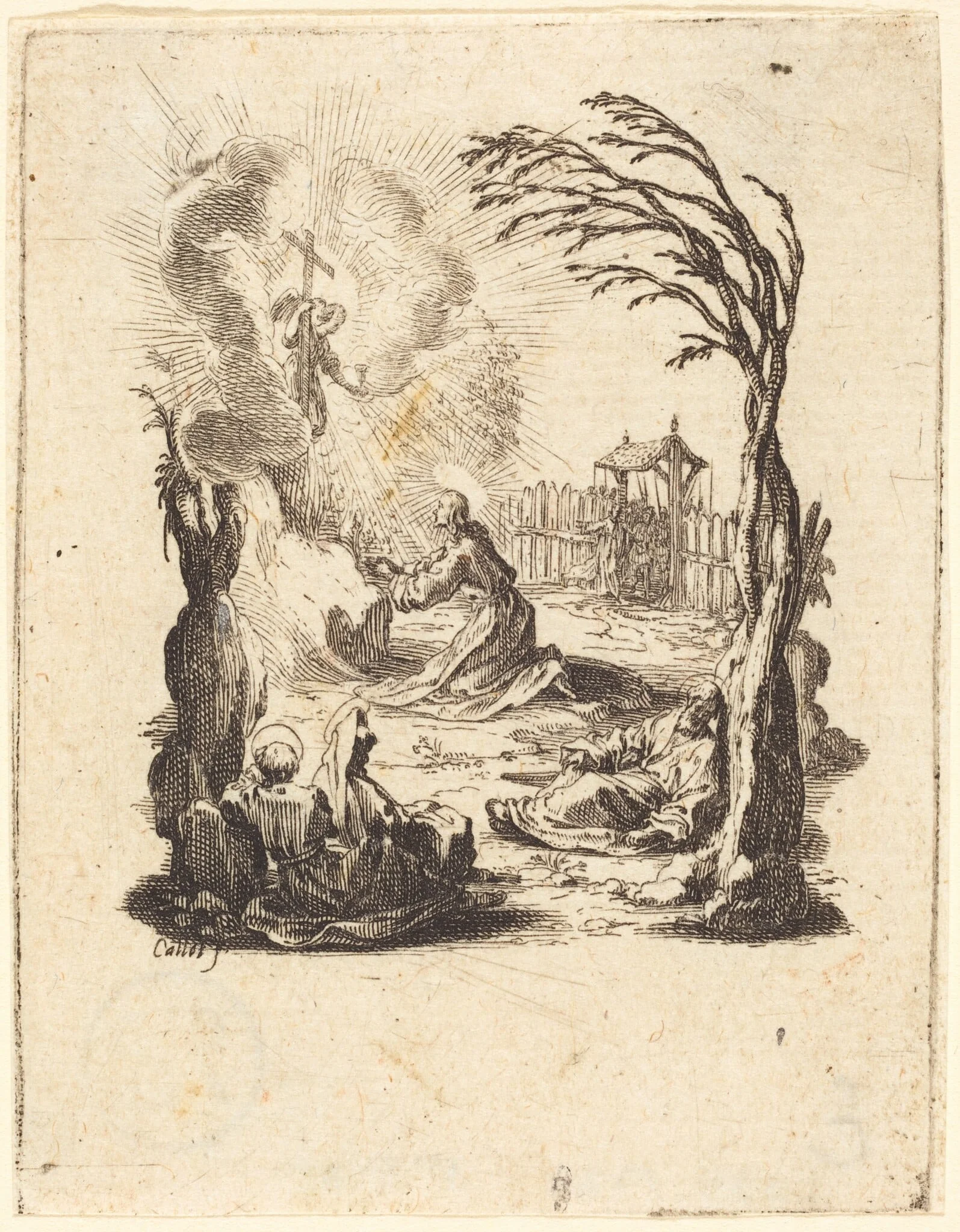 The Agony in the Garden, by Jacques Callot, ink, 1624