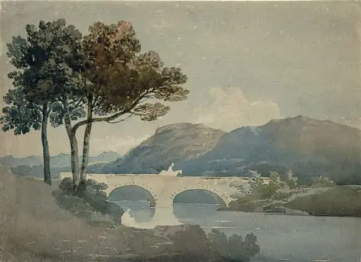 Mountain landscape with bridge