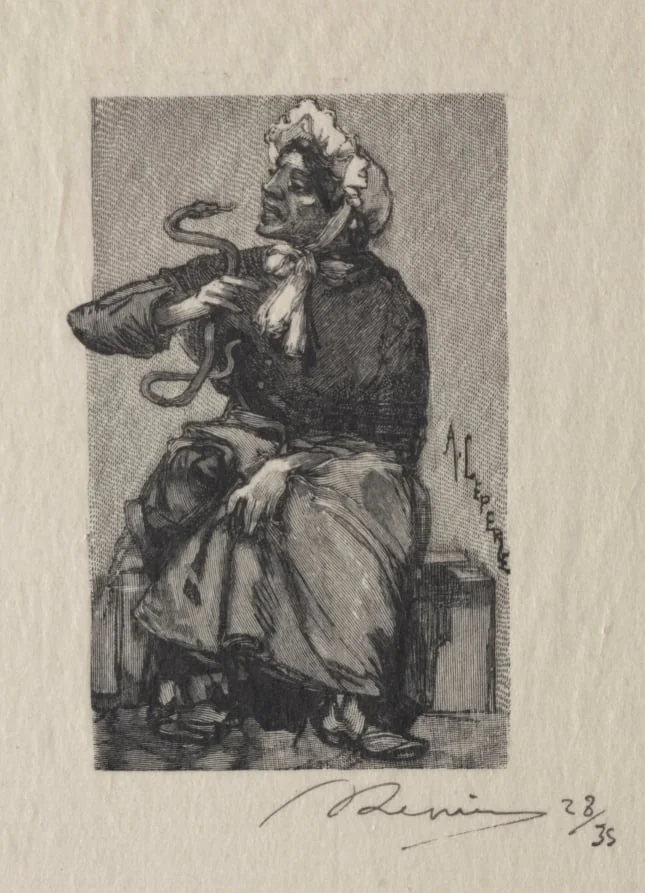 Marchande de Serpents, by Auguste Lepère, 1889