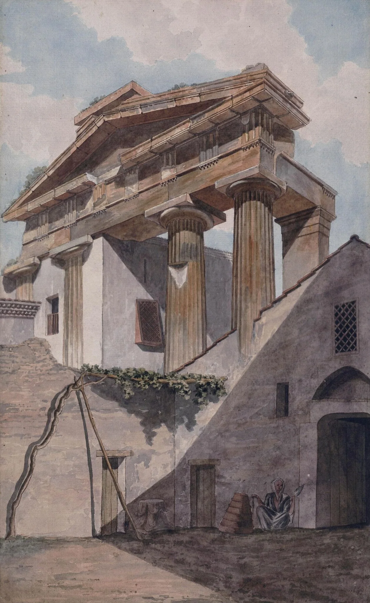 Gate of the Oil Market, Athens, by Willey Reveley, watercolor, 1785