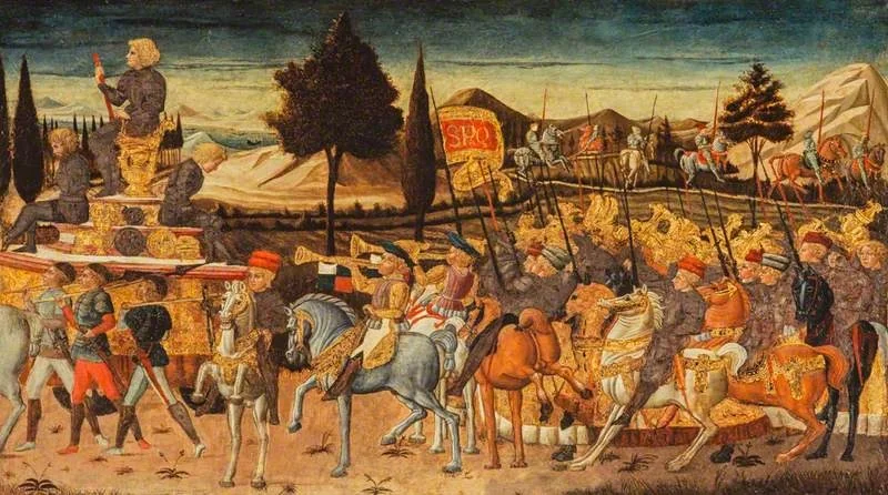 The Triumph of a Roman General, by Giovanni di ser Giovanni Guidi, unspecified, 1462