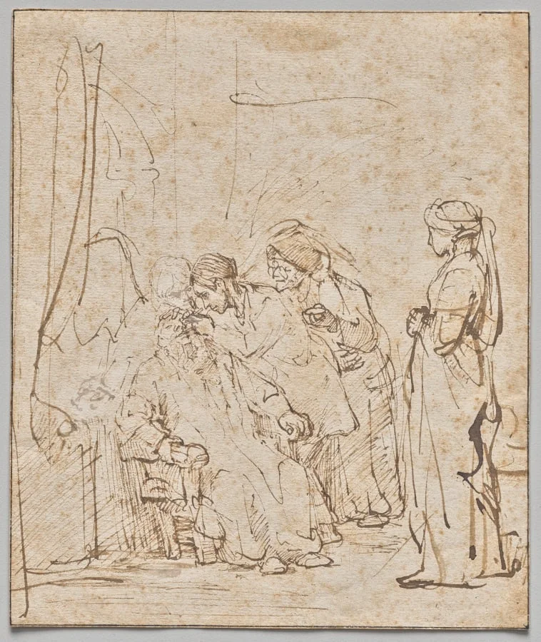 Tobias Healing His Father's Blindness, by Rembrandt, 1642