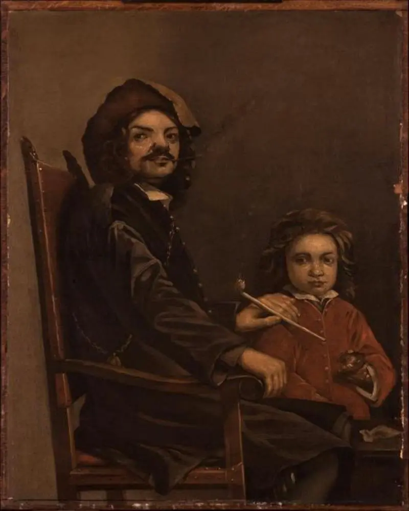 Portrait of a Seated Man with a Boy
