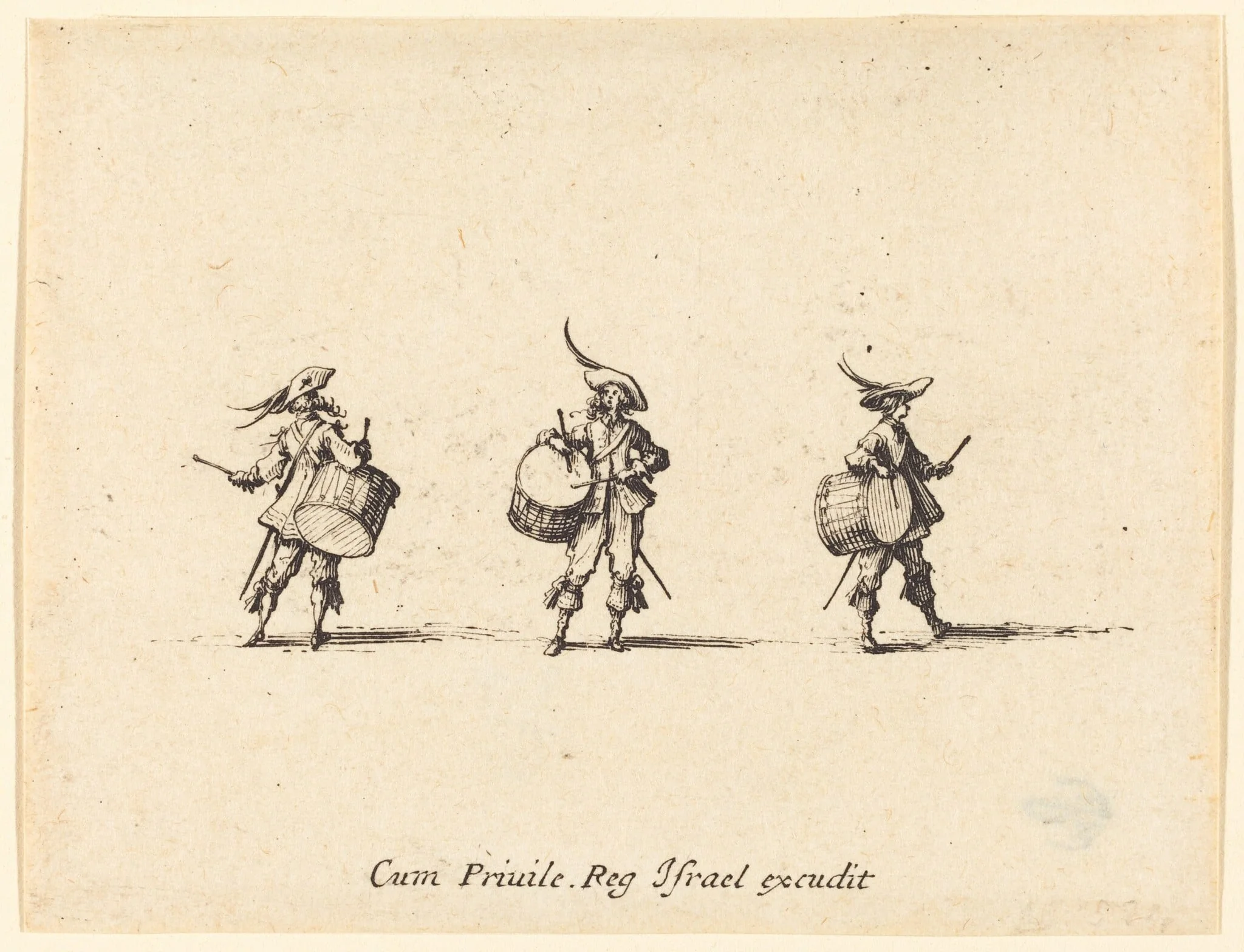 Drill with Drums, by Jacques Callot, ink, 1634