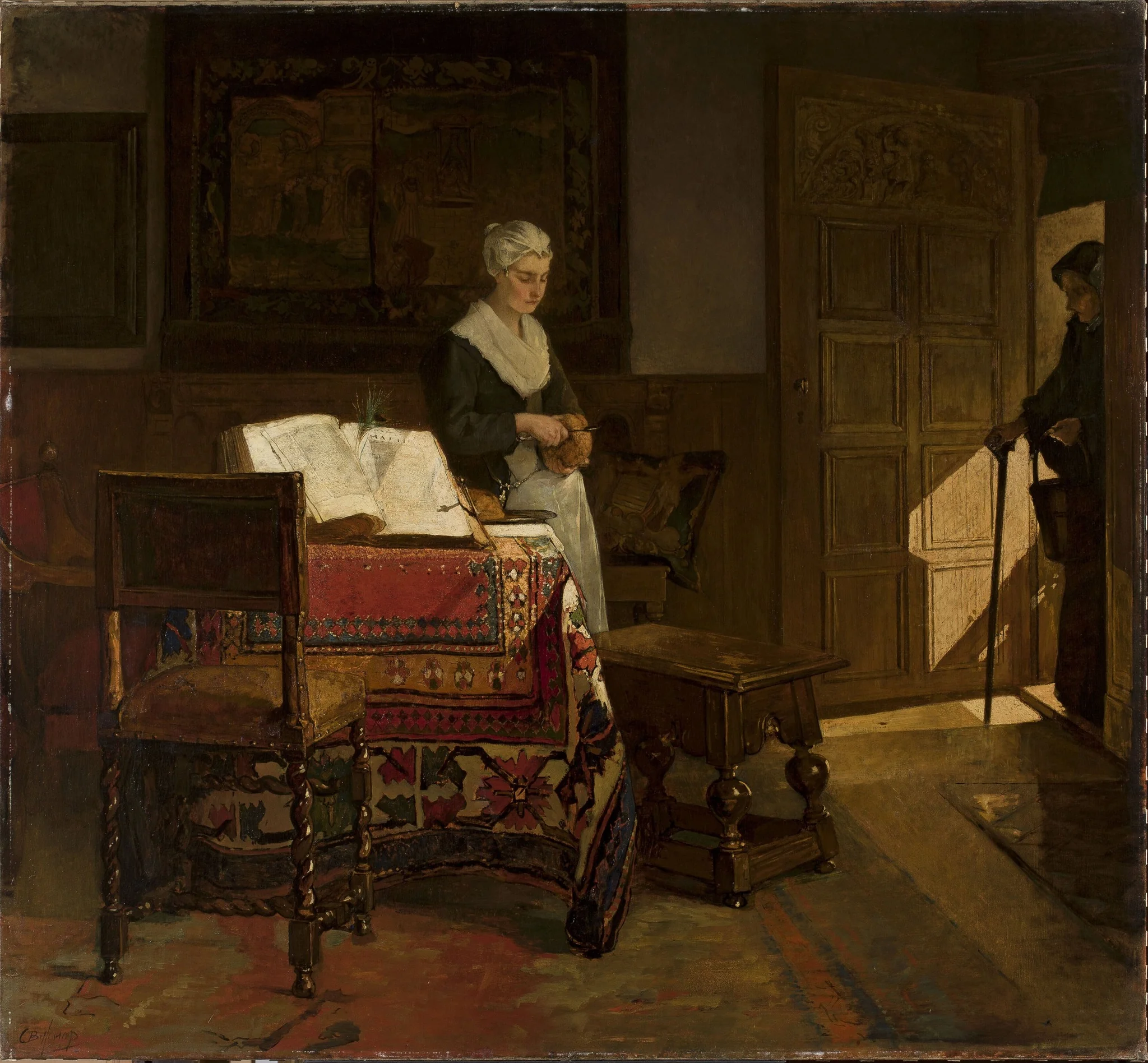 Alms, by Christoffel Bisschop, oil, 1876