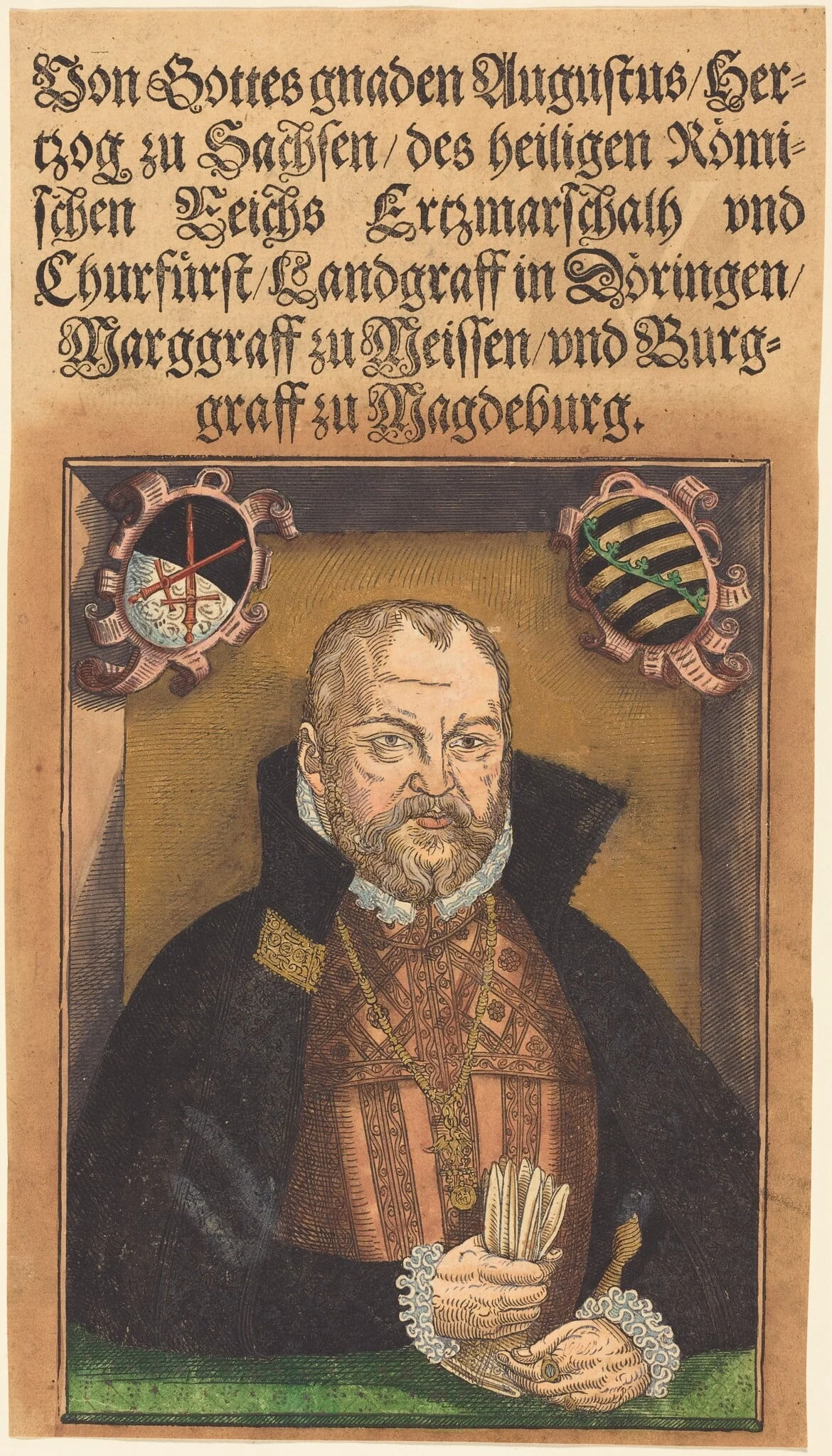 Augustus Hertzog zu Sachsen, by Jakob Lucius the Elder, ink, 1564