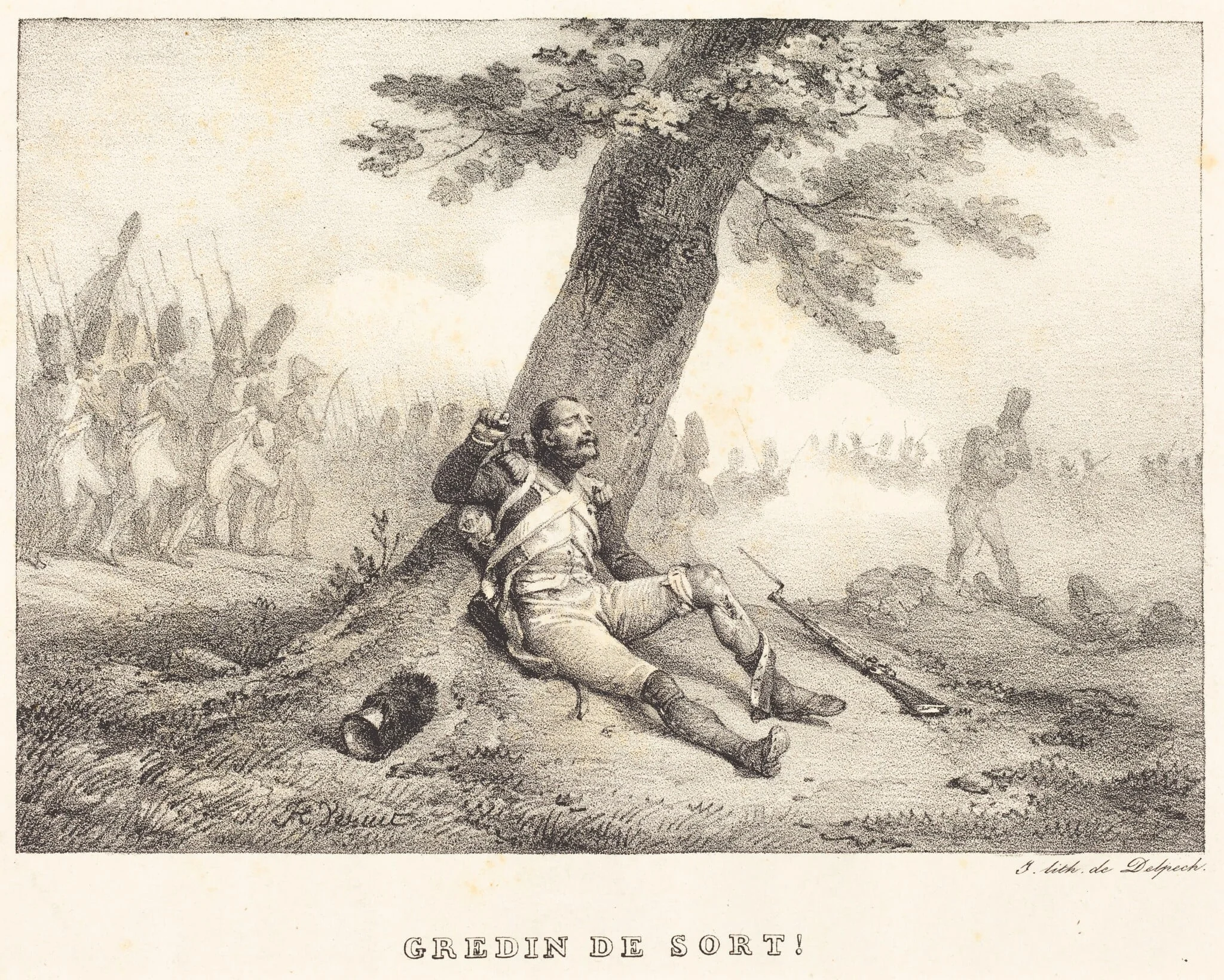 Gredin de Sort!..., by Horace Vernet, ink, 1826