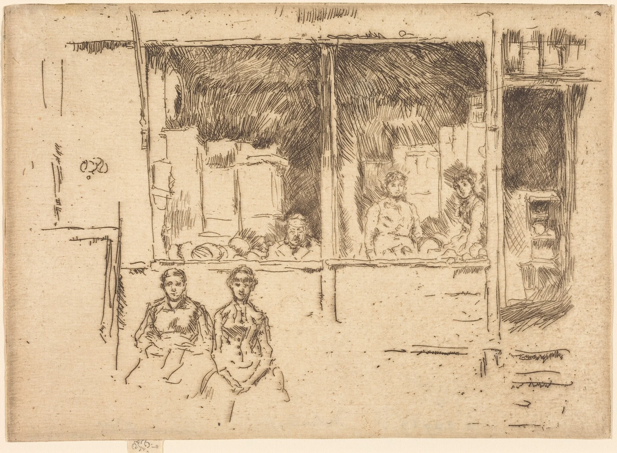 Melon-Shop, Hounsditch, by James McNeill Whistler, ink, 1887