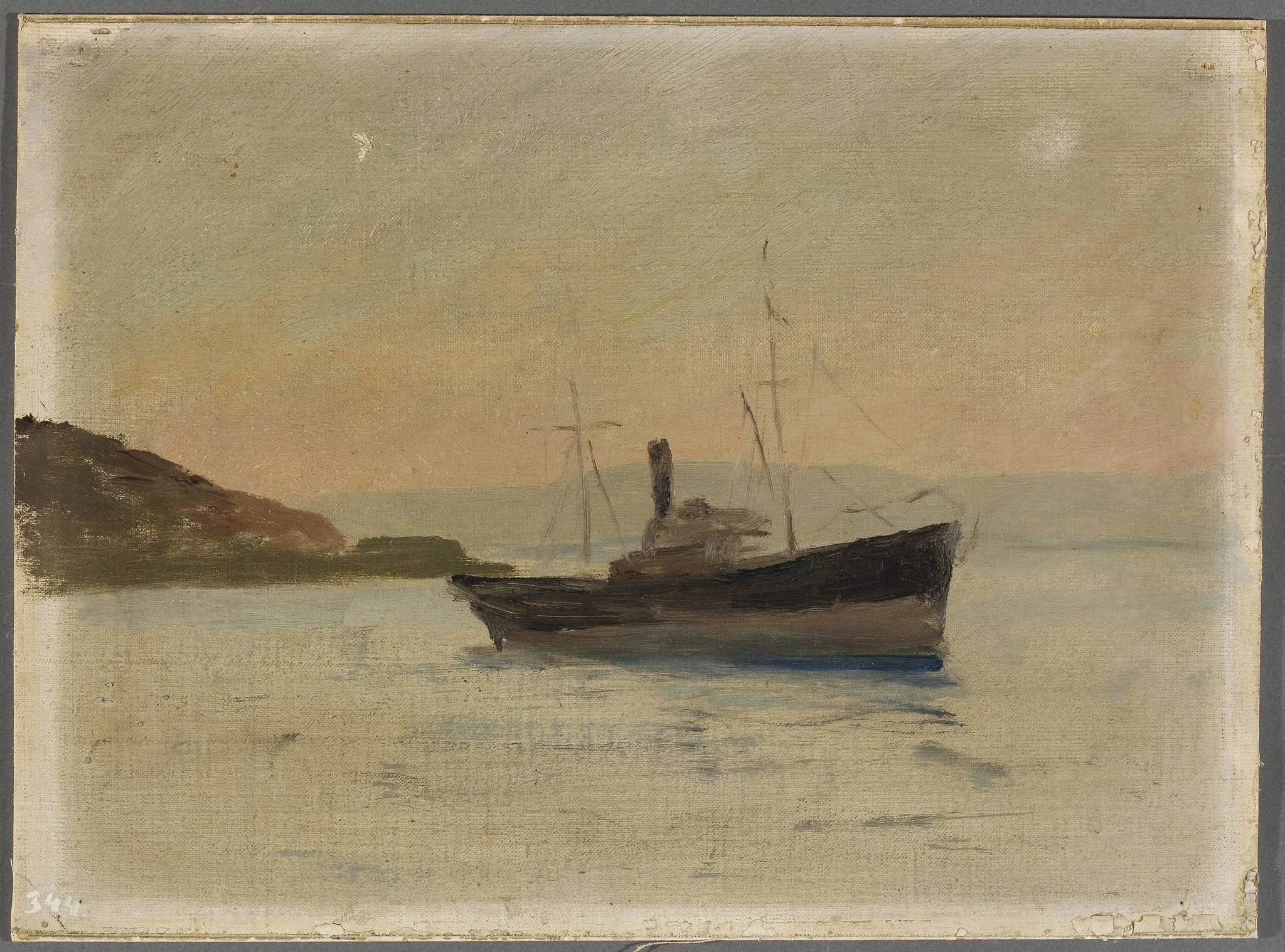 Ship on the Black Sea. From the journey to Constantinople