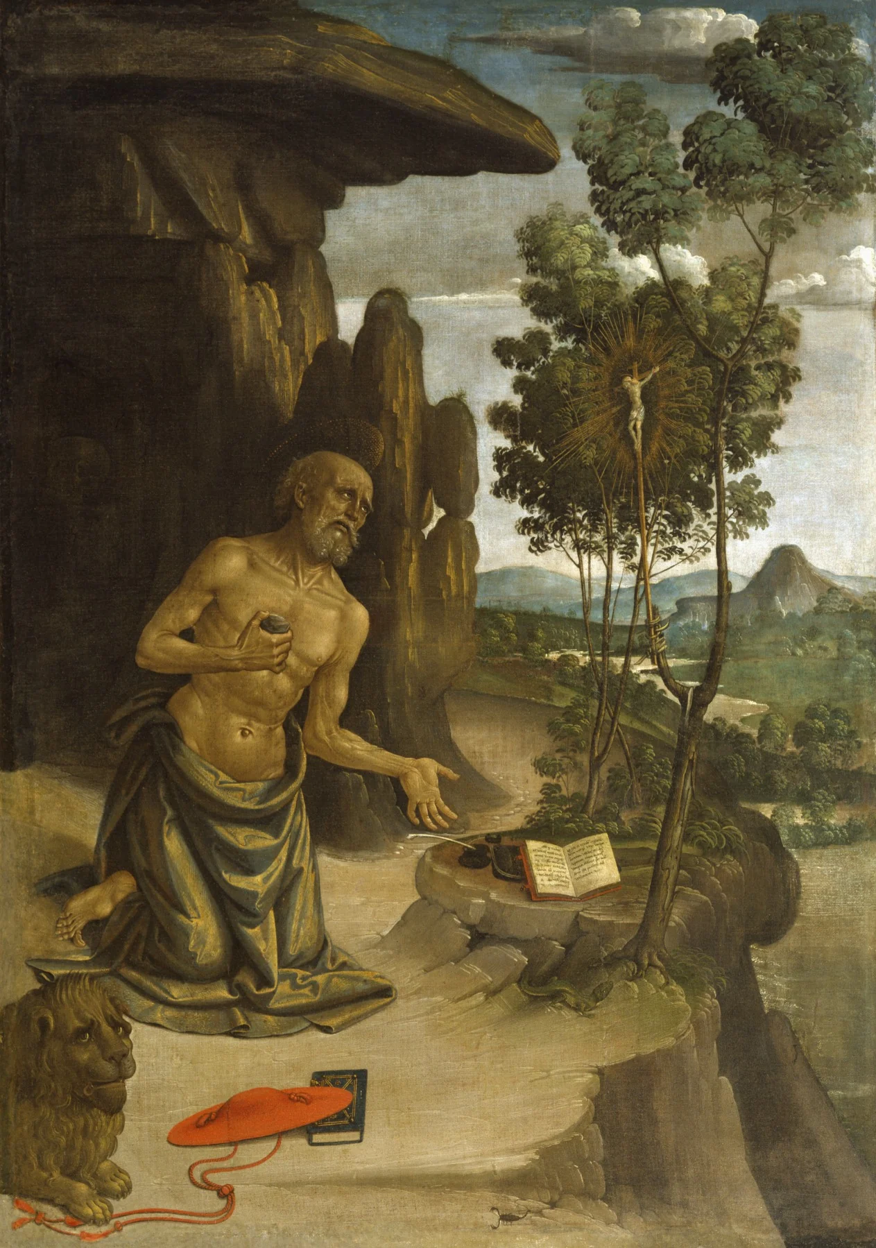 Saint Jerome in the Wilderness, by Pinturicchio, oil, 1489