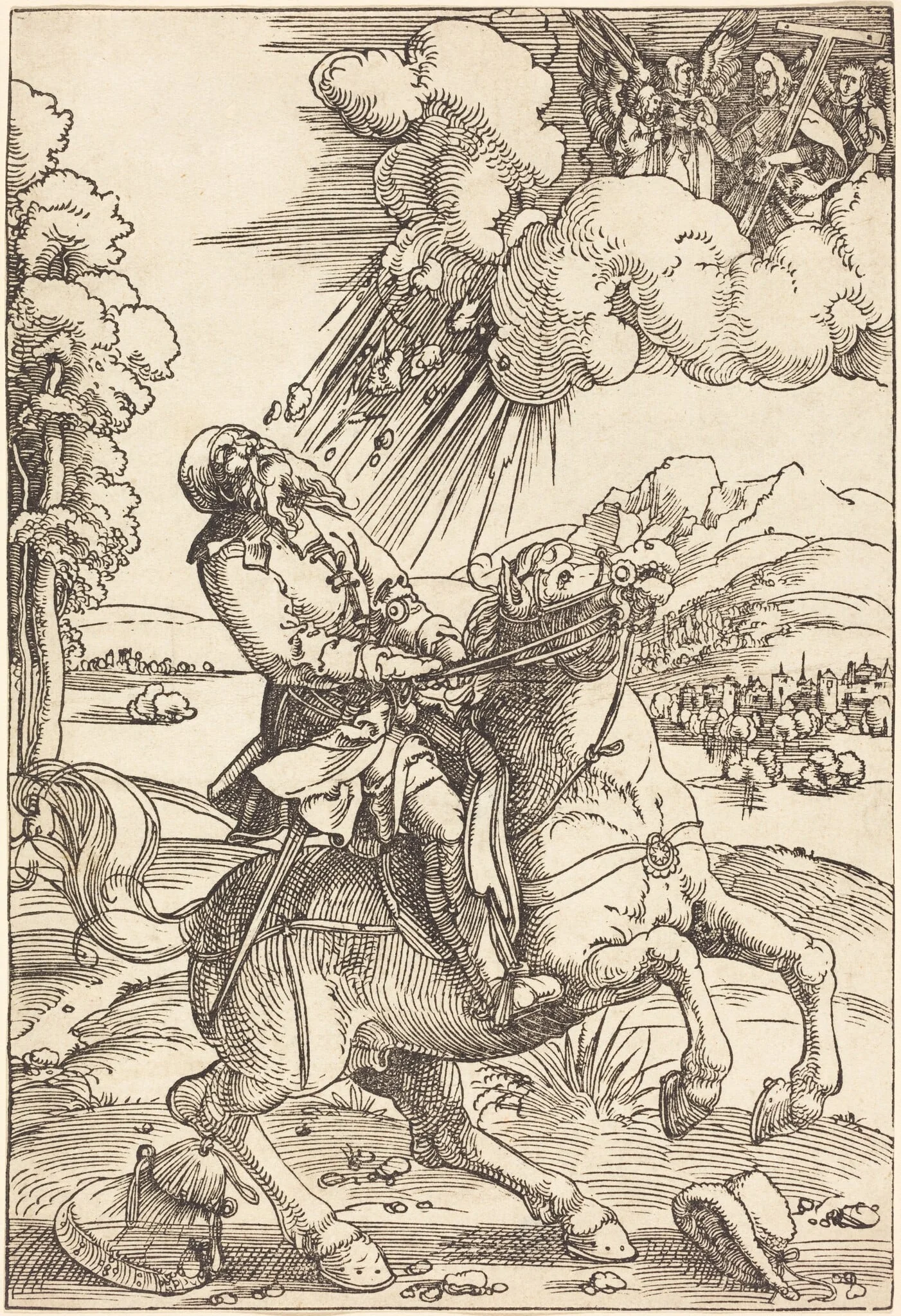 The Conversion of Saint Paul, by Hans Baldung Grien, ink, 1508