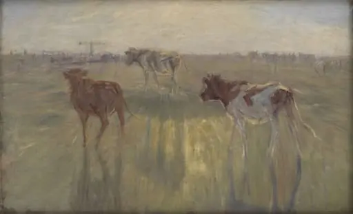 Cattle Seen against the Sun on the Island of Saltholm