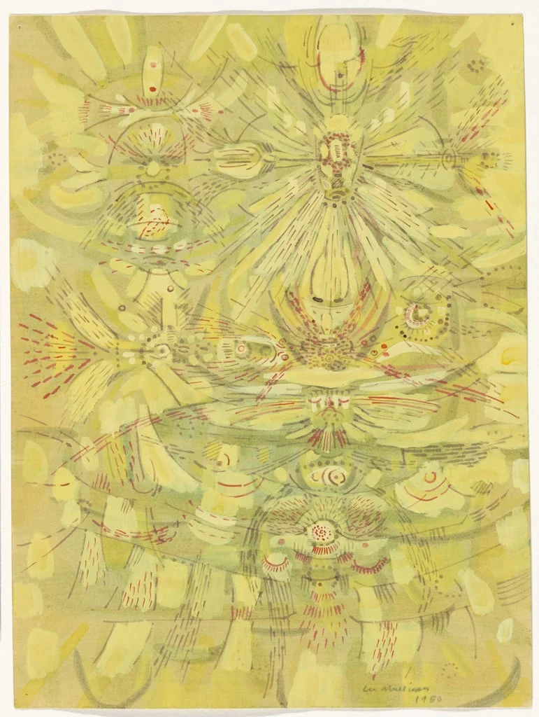 Untitled, by Lee Mullican, tempera, 1950