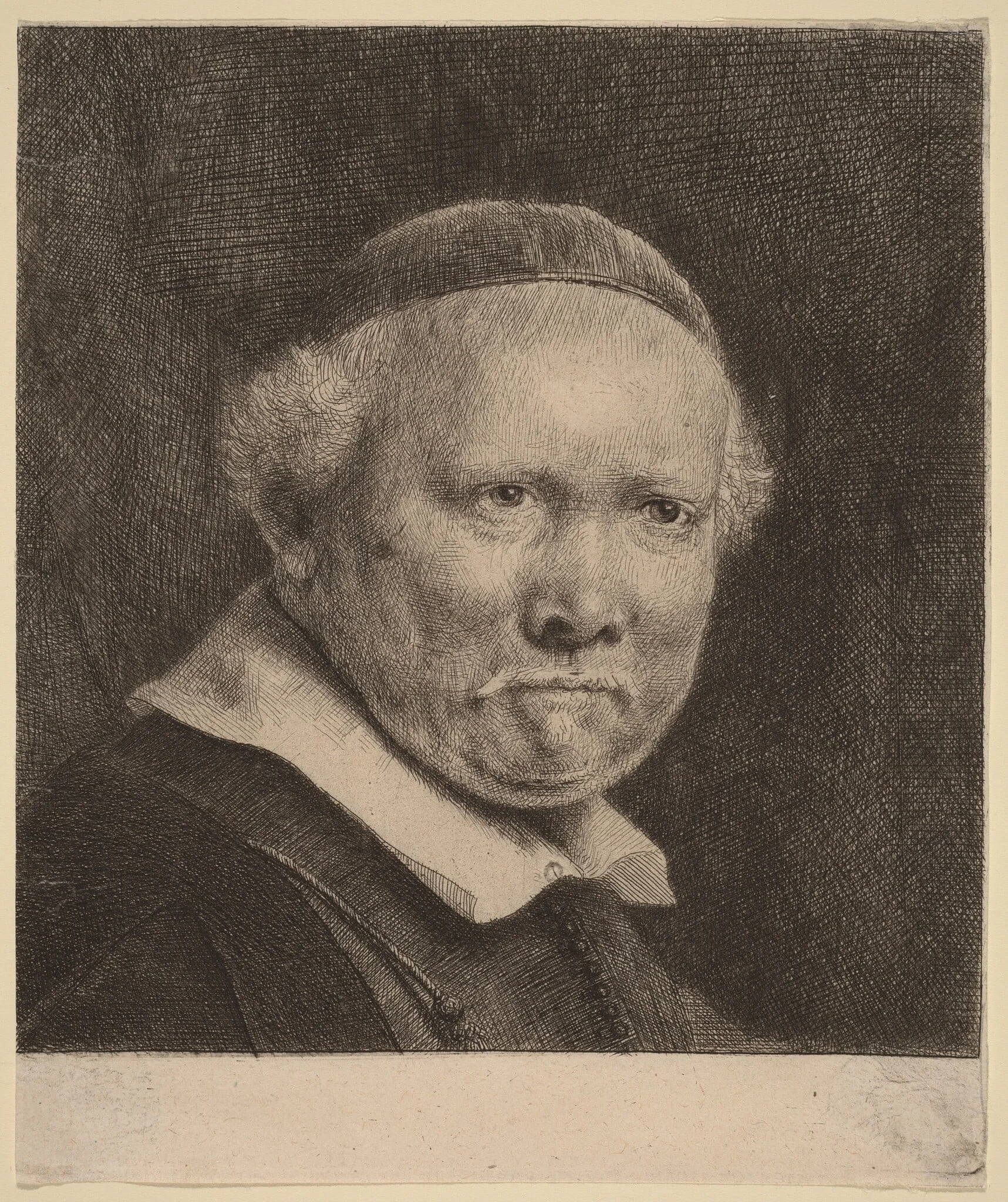 Lieven Willemsz van Coppenol: the Larger Plate, by Rembrandt, ink, 1658