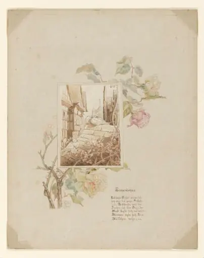 Illustration to 'Sleeping Beauty' - The doves asleep upon the housetops