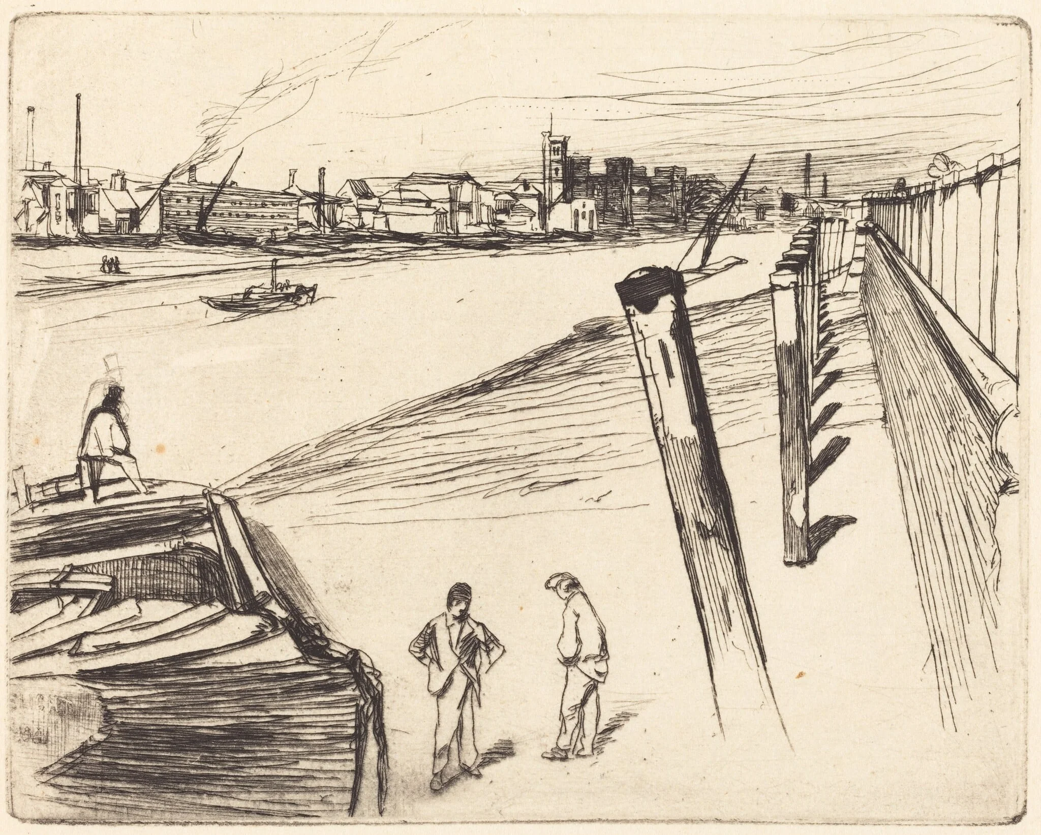 Millbank, by James McNeill Whistler, ink, 1861