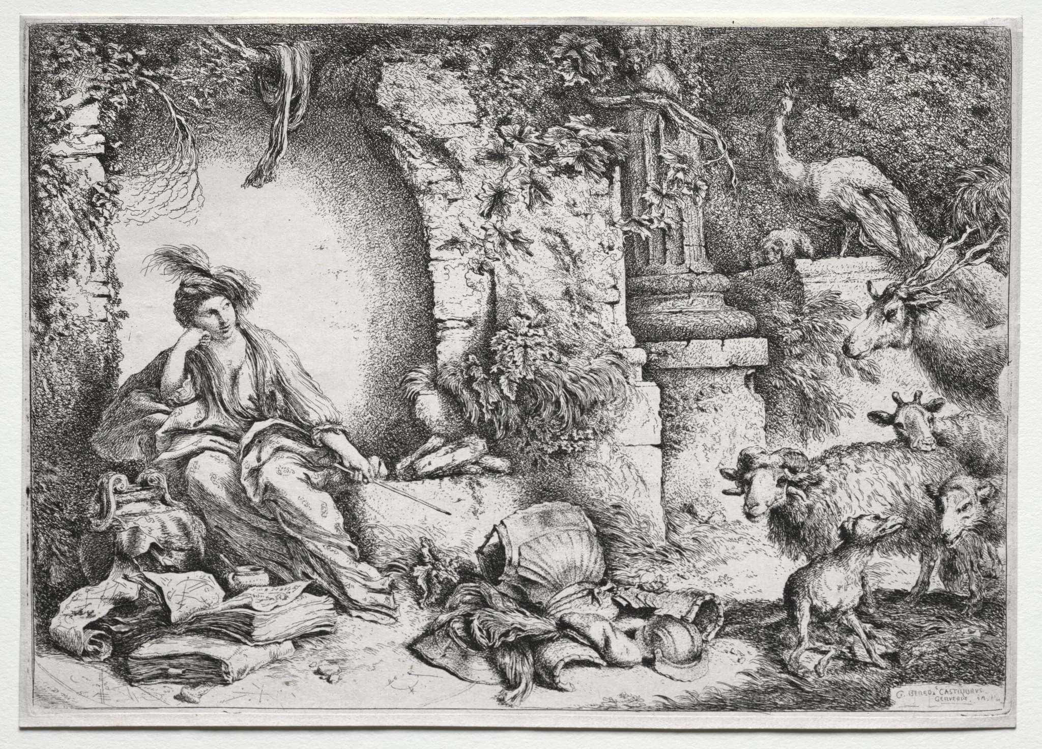 La Mèlancolie, by Giovanni Benedetto Castiglione, 1662