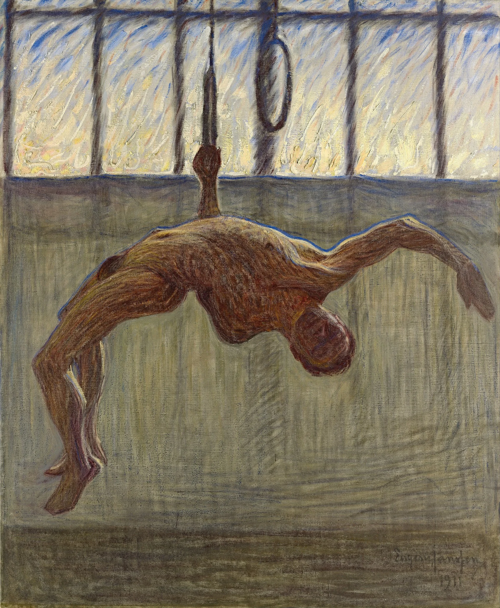 Ring gymnast I, by Eugène Jansson, oil, 1911