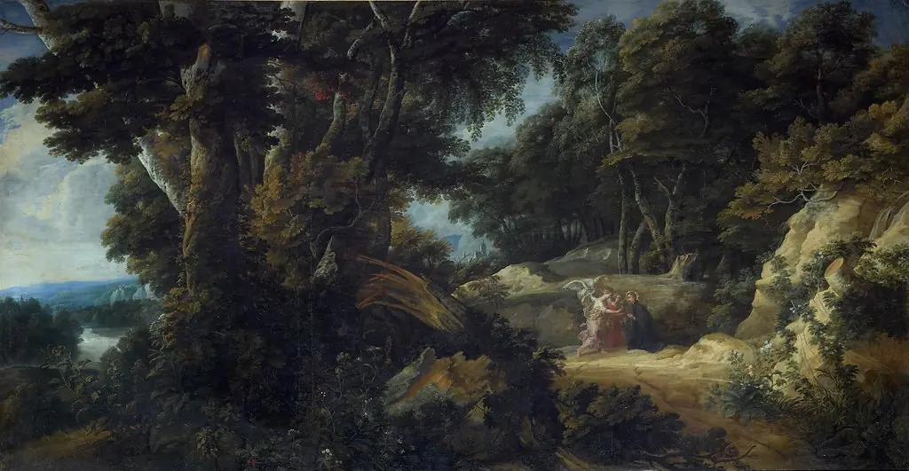Extensive forest landscape with St. Stanisław Kostka