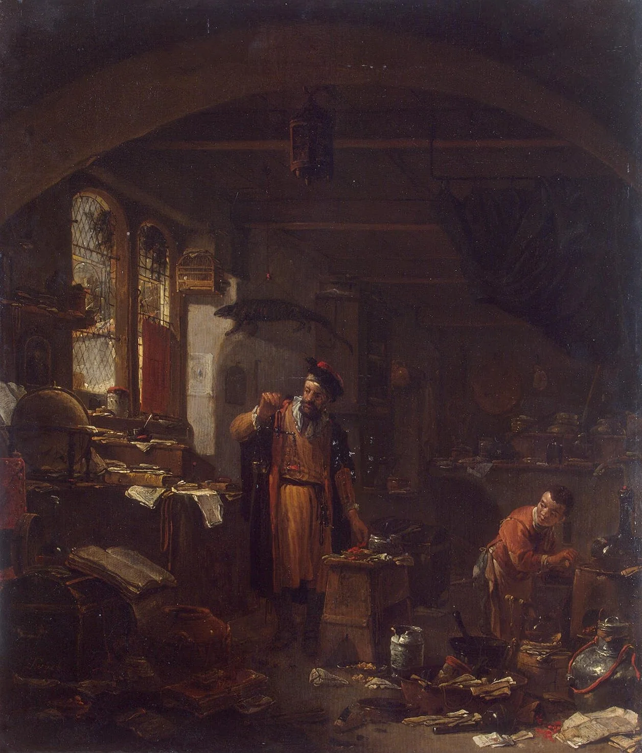 An Alchemist, by Thomas Wijck, oil, 1650