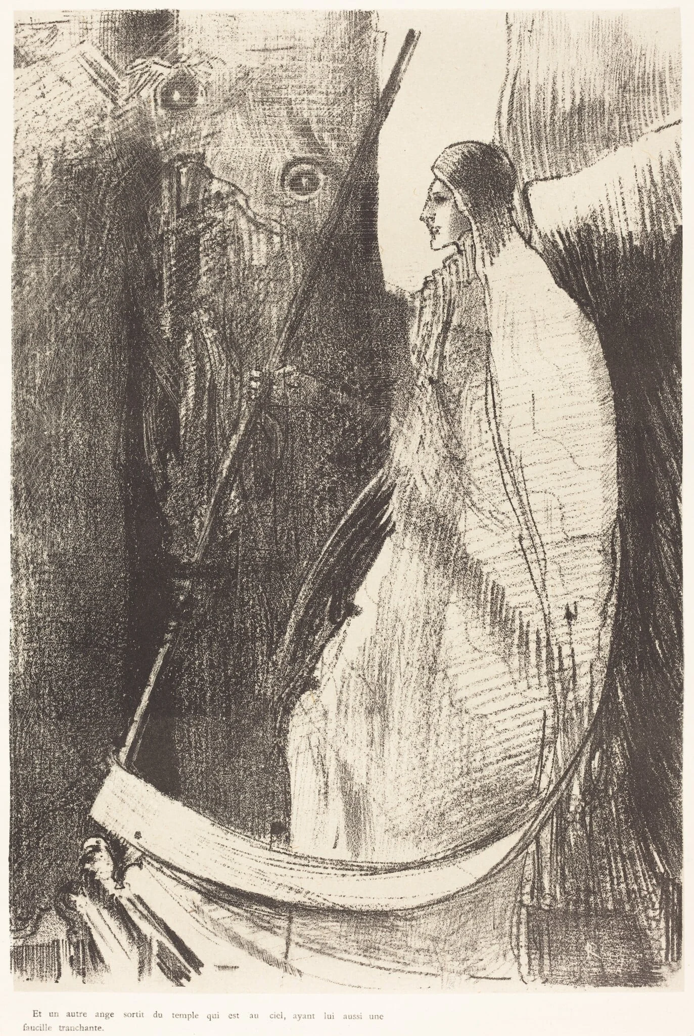 Et un autre ange sortit du temple qui est au ciel, ayant lui aussi une faucille tranchante (And another angel came out of the temple which is in heaven, and he also having a sharp sickle), by Ambroise Vollard, ink, 1899
