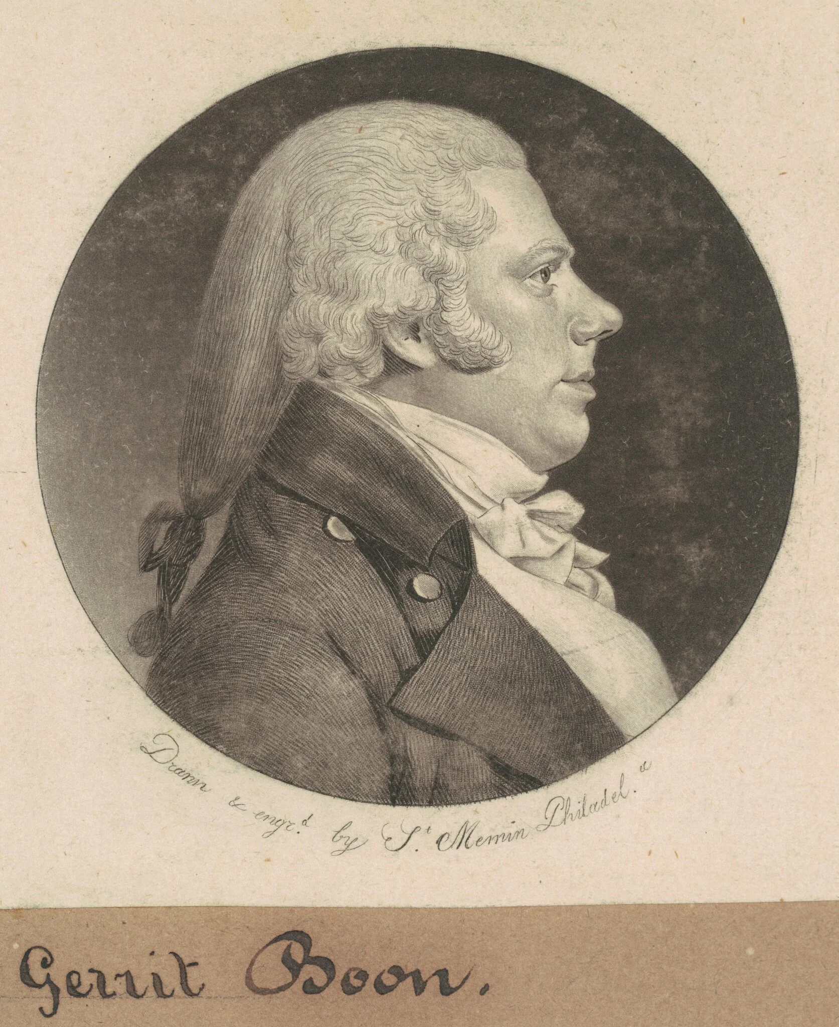 Gerrit Boon, by Charles Balthazar Julien Févret de Saint-Mémin, ink, 1801