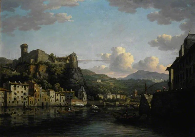 A View of the Château de Pierre Scize on the river Saône at Lyon