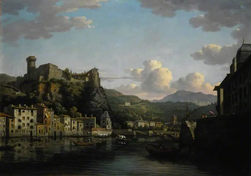 A View of the Château de Pierre Scize on the river Saône at Lyon