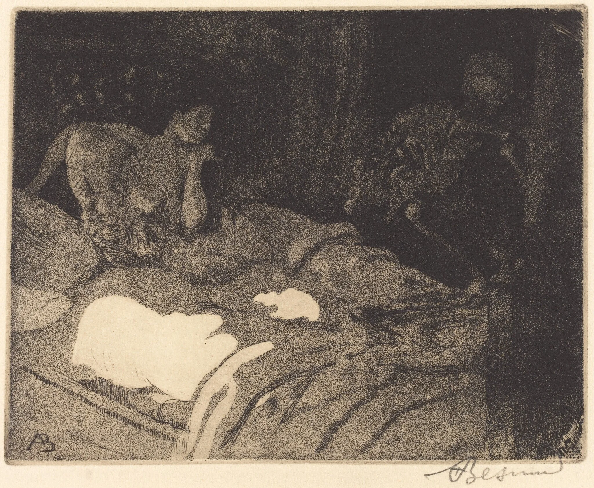 The Enigma (L'énigme), by Paul-Albert Besnard, ink, 1900