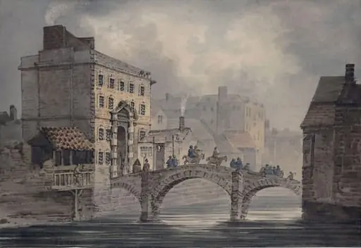 A Bridge over a River in a Town